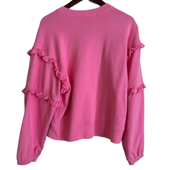 Rebecca Minkoff Evelyn Cotton Sweatshirt in Azalea Pink, Size M - Picture 2 of 8